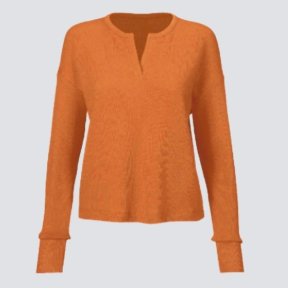 (M) CAbi Long Sleeve Top Waffle Ptp 23"×L22.5" - Picture 3 of 7